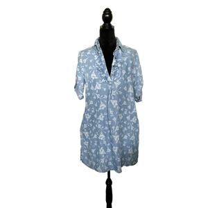 Kut from the Kloth Chambray Denim Shirt Dress Blue Women's Small